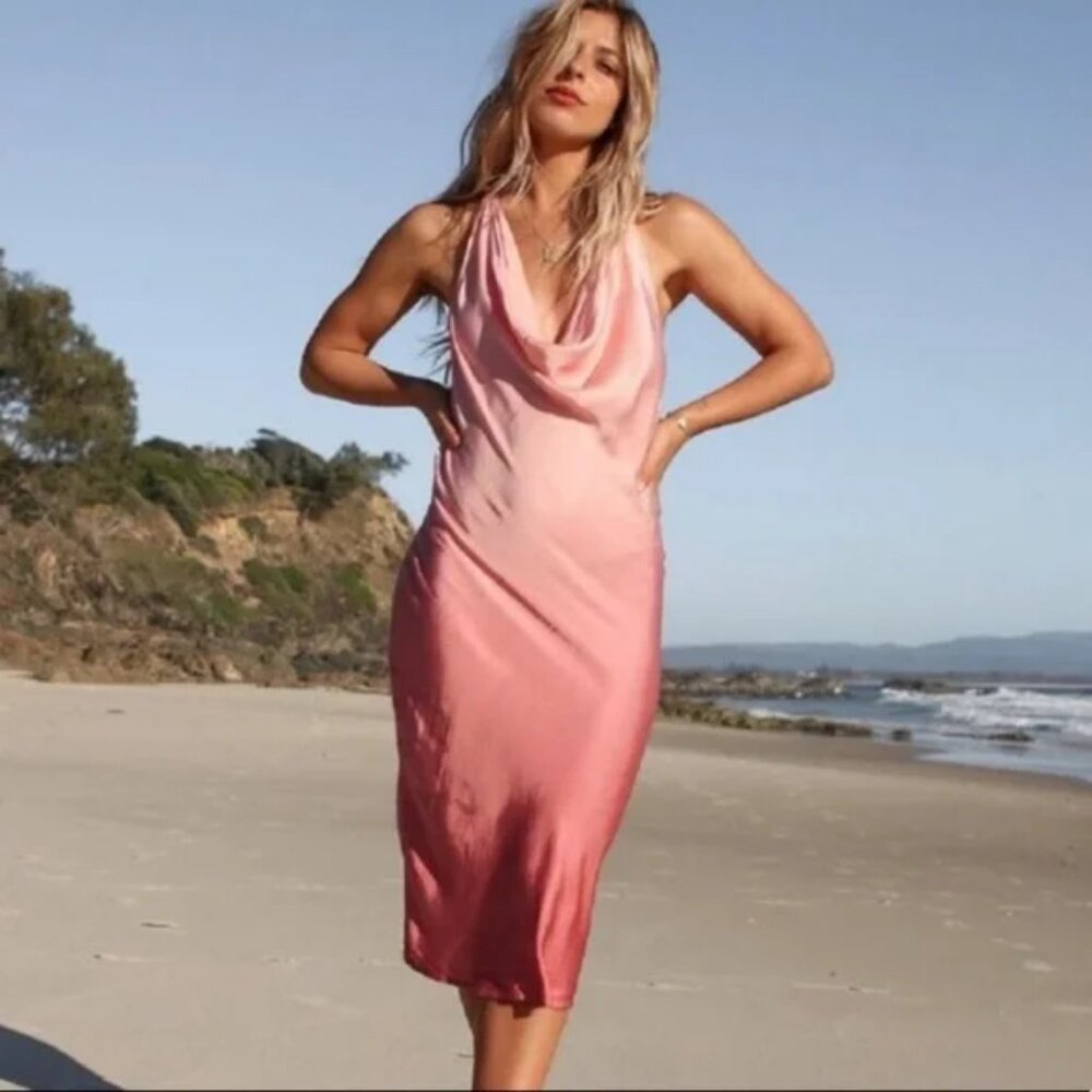 Young Fabulous & Broke Rebel Slip Dress in Terra Cotta Ombre